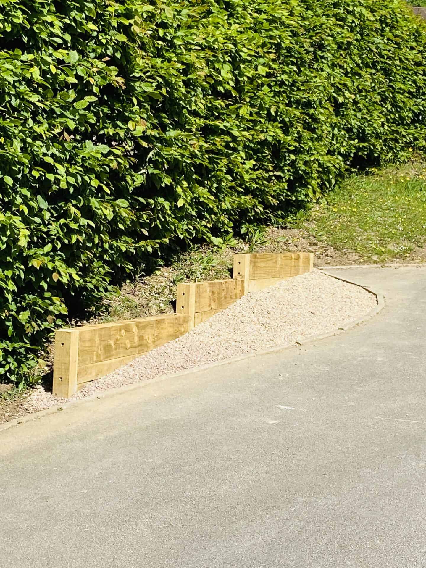 Scaled image of a sturdy retaining wall