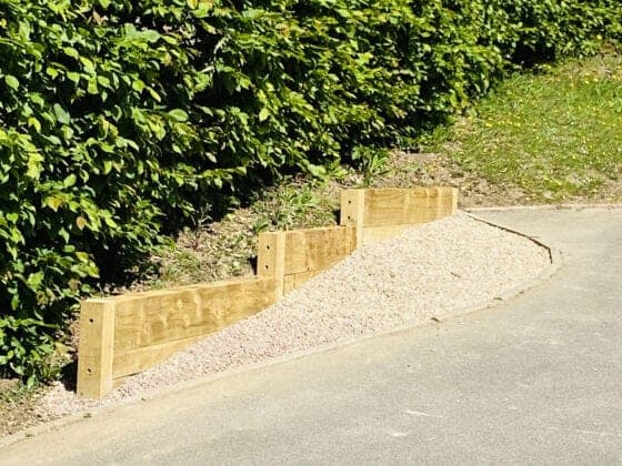 Scaled image of a sturdy retaining wall