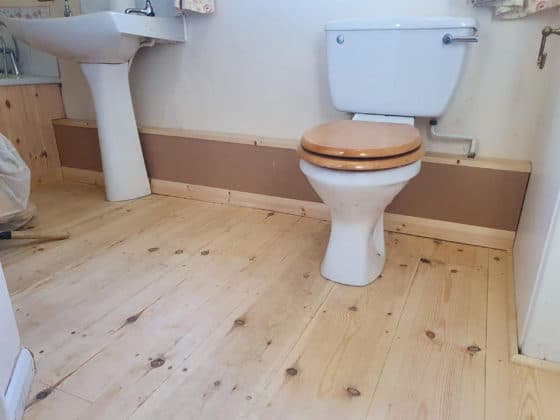New Bathroom Floor Work Complete Photo