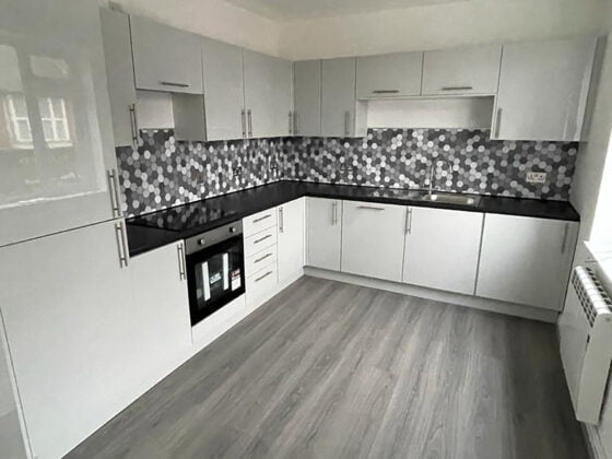 Modern kitchen undergoing house renovation