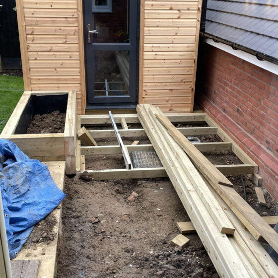 Construction starts on outbuilding decking