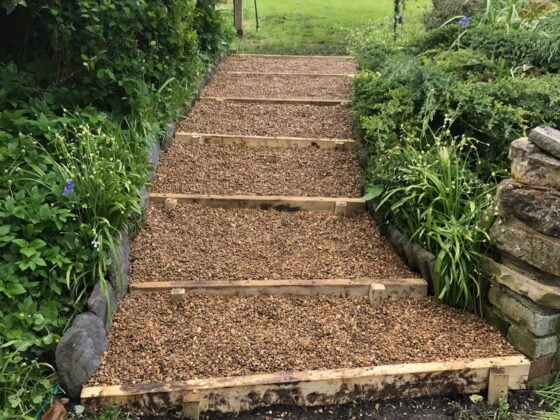 A Garden Path and steps after some very good maintenance work.
